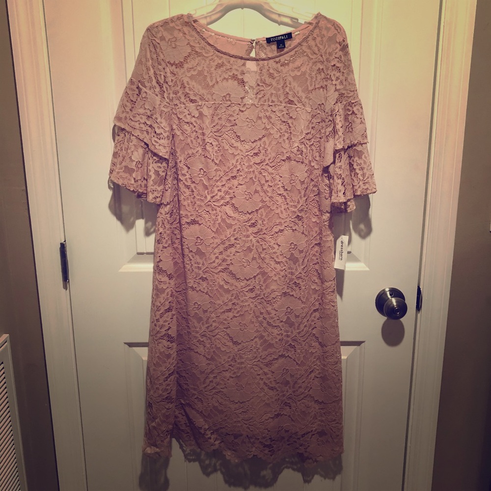 Roz & Ali size 12 pink lace dress from Dress Barn